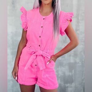 Bar T Boutique Pink Romper-Large